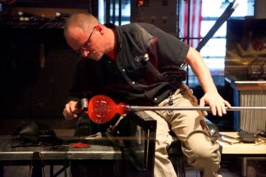 Glass making demonstration at the Corning Museum of Glass, NY