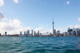 Toronto skyline, Toronto Harbor, Lake Ontario, Canada
